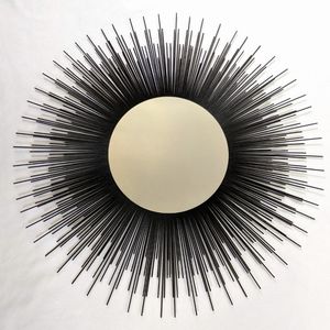 35" Black Sunburst Mirror Decorative Wall Mirror Home Decor